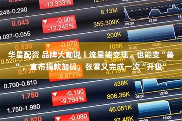 华星配资 品牌大咖说丨流量能变现，也能变“善”，宣布捐款加码，张雪又完成一次“升级”