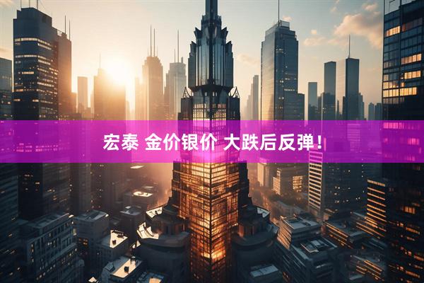 宏泰 金价银价 大跌后反弹！